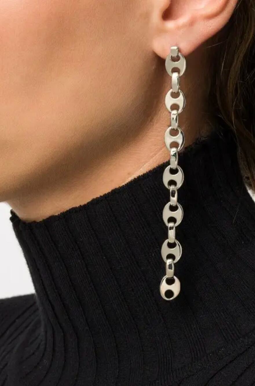 NWT Rabanne Chain Link Earrings in Silver
